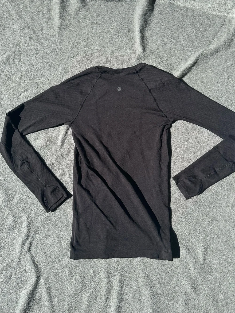 lululemon athletica Black Long Sleeve Top with Red NC Chest Logo